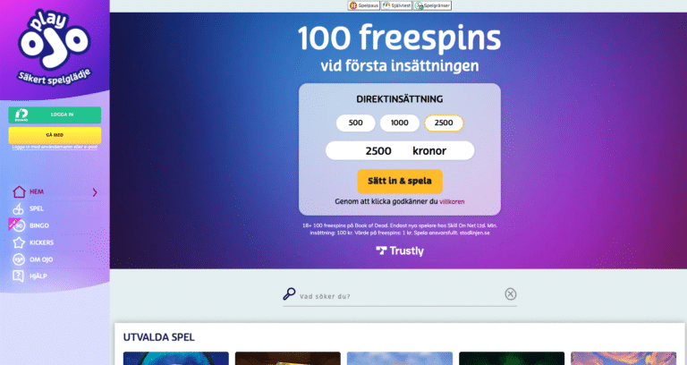 play ojo välkomstbonus free spins